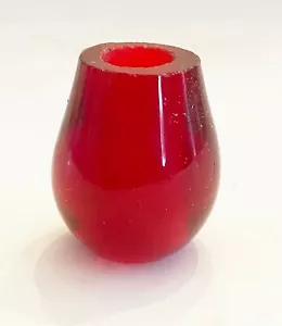NUEVO-ANTIGUO STOCK MURANO ROJO 1-1/4"" x 1"" DESCANSO ~ PIEZA DE LÁMPARA - Imagen 1 de 6