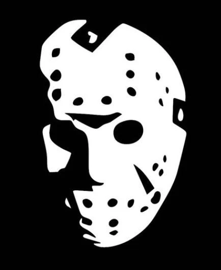 Friday the 13th Jason Voorhees hockey mask Decal Vinyl Car Window Sticker - Image 1 of 1