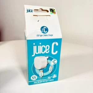 Juice NETZ TYP C 0,2A Indoor USB C Power abnehmbares Ladegerät blau weiß - NEU - Bild 1 von 3