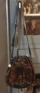 PATRICIA NASH LEATHER SABINA TIGER DRAWSTRING BUCKET HANDBAG - Bild 1 von 7