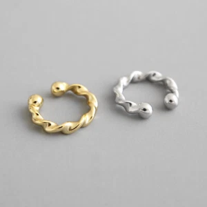 Damen Ohrklemme Verdreht Twist Silber 925 Damen Ohrringe Ear Cuff Ohne Loch - Bild 1 von 6