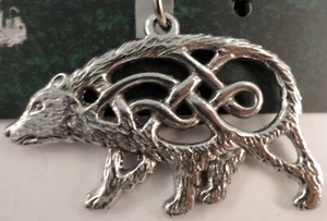 A.E. Llavero Williams Fino Oso Peltre Británico Diseño Celta #35805Kr - Imagen 1 de 4
