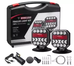 Wireless Trailer Lights, USB-C Magnetic Wireless Tow Light with Retroreflectors, - Picture 1 of 7