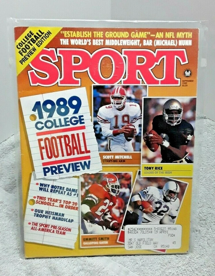 Revista deportiva edición de fútbol americano universitario de septiembre de 1989 Emmitt Smith Gators Foto 1 de 1