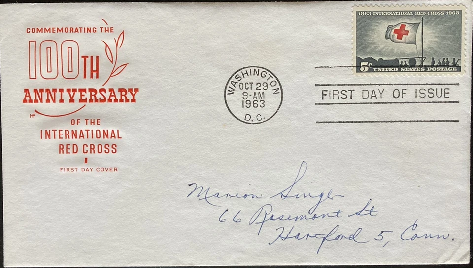 FDC~1963 100th ANNIVERSARY OF INTERNATIONAL RED CROSS - Image 1 of 1