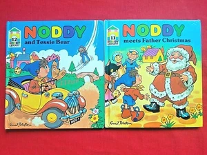 NODDY MEETS FATHER CHRISTMAS + NODDY AND TESSIE BEAR - 1987 -HARDCOVER - VINTAGE - Picture 1 of 3