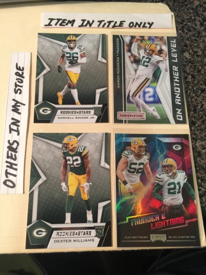 2018 playoff thunder & lightning insert holo ref clay matthews haha packers  - Image 1 of 1
