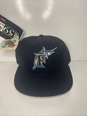 Винтажная шерстяная бейсболка New Era MLB Diamond Collection Florida Marlins 7 1/4 новая с ценниками - Изображение 1 из 4