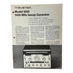 WAVETEK MODELLE 2001 SWEEP GENERATOREN TECHNISCHES DATENBLATT - Bild 1 von 1
