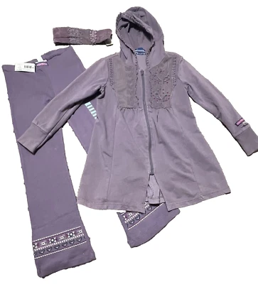 LEER GUC/PLAY Chaqueta Larga Polar Naartjie Diadema Pantalones Talla 6 7 L XL Niñas 3 Piezas Foto 1 de 4