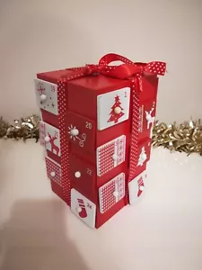calendario dell'avvento in legno con 24 cassettini estraibili 12x21 cm - Foto 1 di 3