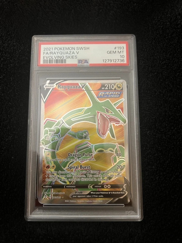 Pokemon 2021 SWSH Evolving Skies Rayquaza V Full Art Card 193/203 PSA 10 - Image 1 of 1