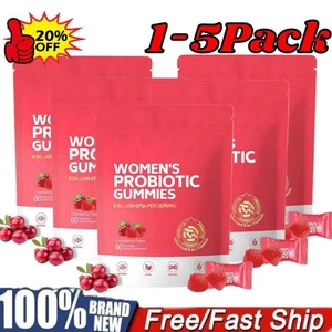 1-5X Women's Probiotic Gumm ies Cranberry Flavor 60 Gummies - Picture 1 of 16