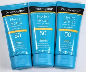 Neutrogena Hydro Boost Water Gel Lotion BS SPF 50, 3-Ounce - 3 Pack - Picture 1 of 1