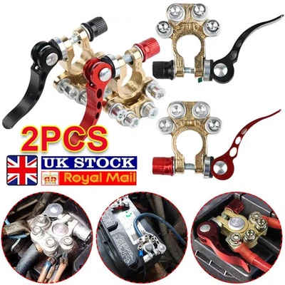 2X 12V Battery Terminals Connectors Clamps Quick Release For Caravan Car Van UK - Image 1 of 4