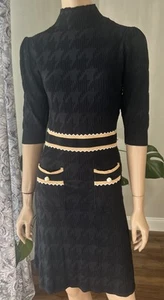 Dalia MacPhee Knit Black Dress NWT Classy - Picture 1 of 9