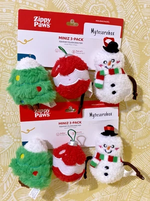 ZippyPaws 6-Pack Holiday MINIZ JOLLY FRIENDS Squeaky Dog Toy New -FREE SHIPPING- - Image 1 of 4