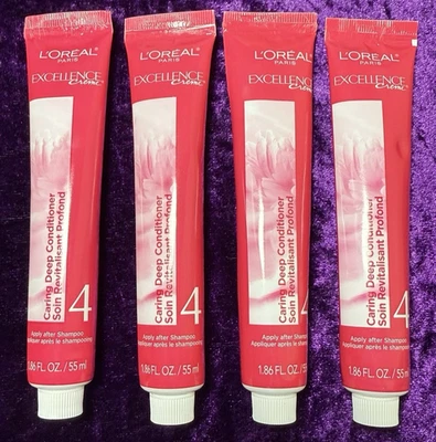 Loreal Excellence Creme Deep Caring Conditioner 4 -  Lot of 4 1.86 Fl. OZ. New - Image 1 of 4