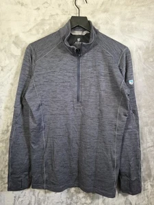 Kuhl Sweater Mens Medium Gray Quarter Zip Pullover Performance Outdoor Hiking - Picture 1 of 5