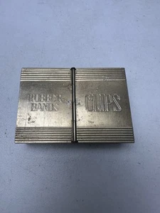 Vintage 1950s Park Sherman Co. MCM Paperclips & Rubber Bands Metal Desk Caddy - Picture 1 of 7