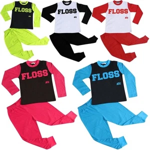 Kids Girls Boys Pyjamas Trendy Floss A2Z Print Comfort Loungewear Pjs Outfit Set - Picture 1 of 32