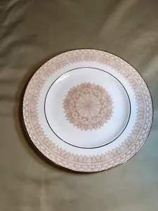 Crown Staffordshire braun Spitze Deckchen Muster mit vergoldetem Salatteller 8,25" - Bild 1 von 5