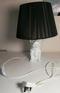 White Desktop / Mantelpiece French Bulldog Table Lamp - Picture 1 of 11
