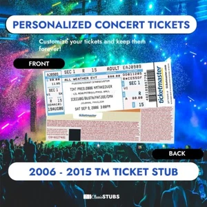 Personalized Custom Replica 2000s Vintage Concert Ticket Stub (TM Version) - Picture 1 of 4