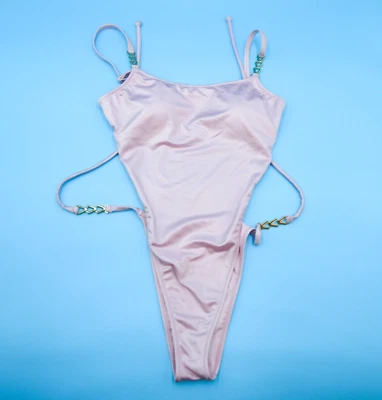 Victorias Secret Small One Piece Swimsuit Pink Removable Pads Backless Swimsuit - Image 1 of 4