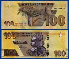 ZIMBABWE $100 (2020 / 2022 ) P-106, AA PREFIX - REDESIGNED BANK NOTE - aUNC