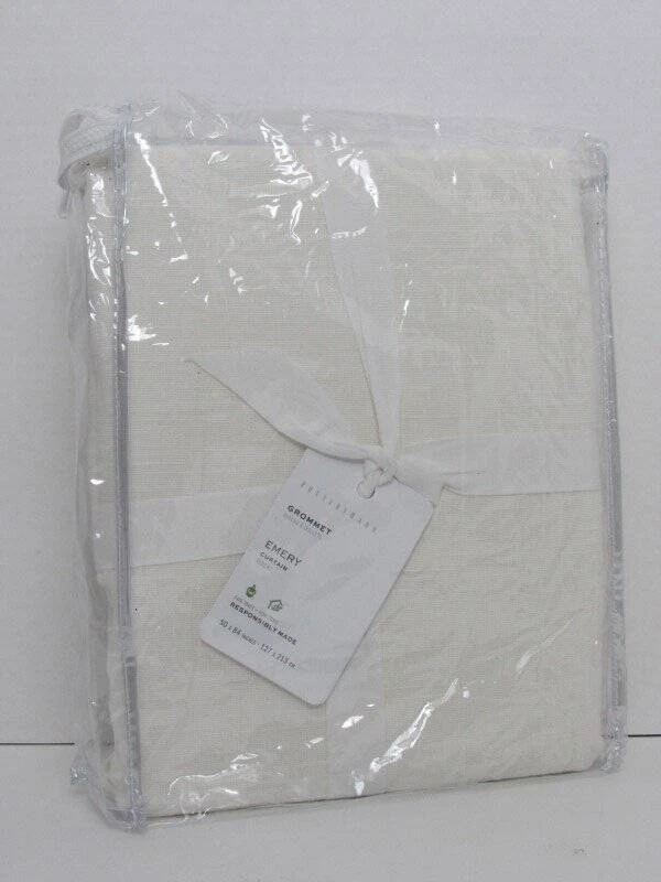 Pottery Barn Emery Linen Antique Bronze Grommet Curtain, 50" x 84" Ivory NWT - Image 1 of 4