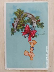 Cartolina Portafortuna viaggiata 1924 - Illustrazione di Vincenzina Castelli - Foto 1 di 2
