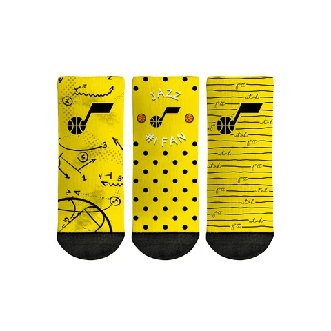 Toddler Rock Em Socks Utah Jazz #1 Fan 3-Pack Crew Socks Set Cover