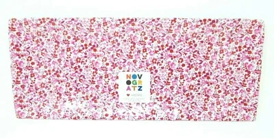 Bandeja para servir melamina flores rojas y rosas sobre blanco grande 19x8" Novogratz Foto 1 de 2