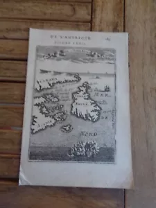 Gravure carte île de Terre-Neuve Description de l'Univers Mallet XVIIe s. - Bild 1 von 1