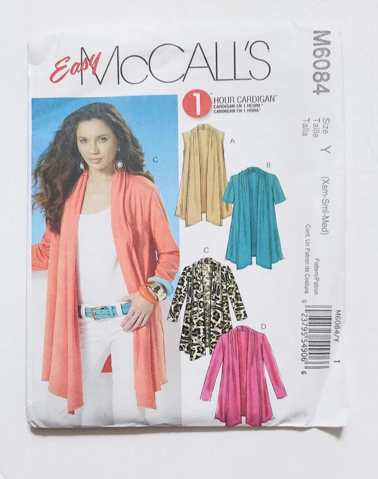 McCall's 1 Hour Pattern M6084 Misses Summer Light Wrap Shirt Size 6 8 10 Uncut - Image 1 of 4