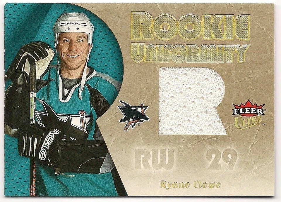 Ryane Clowe 05-06 Fleer Ultra Rookie Uniformity Game Jersey - Image 1 of 1