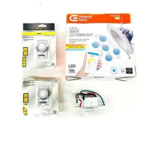 4 Pcs Defiant In Wall Basic Timer and Commercial Electric Smart LED Downlight - Picture 1 of 5
