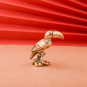 Brass Toucan Bird Statue Toucan Figurine Home Desktop Decor Ornament - Picture 1 of 6
