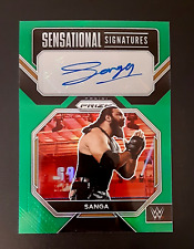 2023 Panini Prizm WWE Sensational Signatures Prizms Green #SNSGS Sanga AUTO