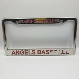 Angels Baseball Season Seat Holder Metal License Plate Frame Holder Silver - Picture 1 of 2