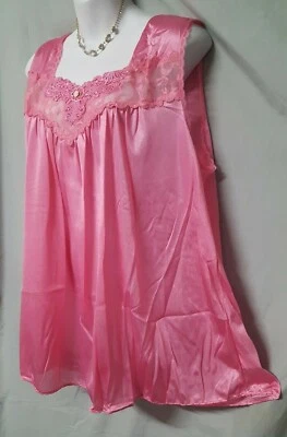 Only Necessities Pink Pajama Top ONLY Sleeveless Top  1X   56" BUST    - Image 1 of 4