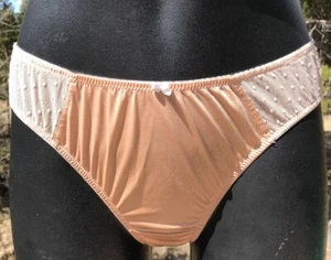 Vintage 00s Victoria's Secret Nude/Beige Swiss Dot Inserts Panty Size L - Picture 1 of 8