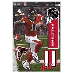 JULIO JONES #11 ATLANTA FALCONS 4 MULTI USE DECALS REMOVABLE REUSABLE WINCRAFT - Picture 1 of 1