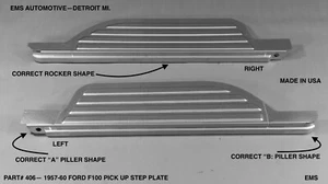 Ford F100 1957-60 camioneta pickup placa de escalón lado izquierdo y derecho 57 58 59 60 #406 - Imagen 1 de 1