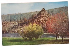 PILA DE MADERA DE PULPA Rumford Maine Androscoggin Río Maine Postal ME Papel de pulpa - Imagen 1 de 2