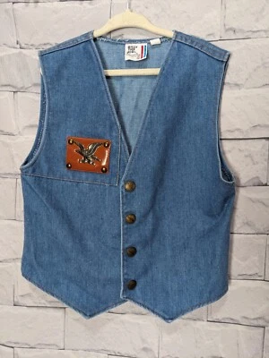 Chaleco Jean Billy the Kid Vintage Lavado Medio Denim Frente a Presión Talla 12 Juvenil Foto 1 de 4
