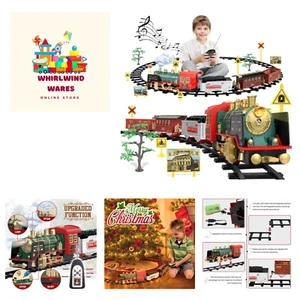 Christmas Electric Train Set with Steam, Sound & Light, Remote Control Train ... - Picture 1 of 13