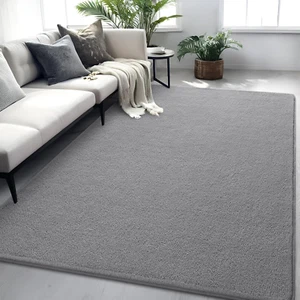 Gray Rugs for Bedroom Living Room, 4X6 Ft Grey Area Rug, Washable Memory Foam In - Picture 1 of 12