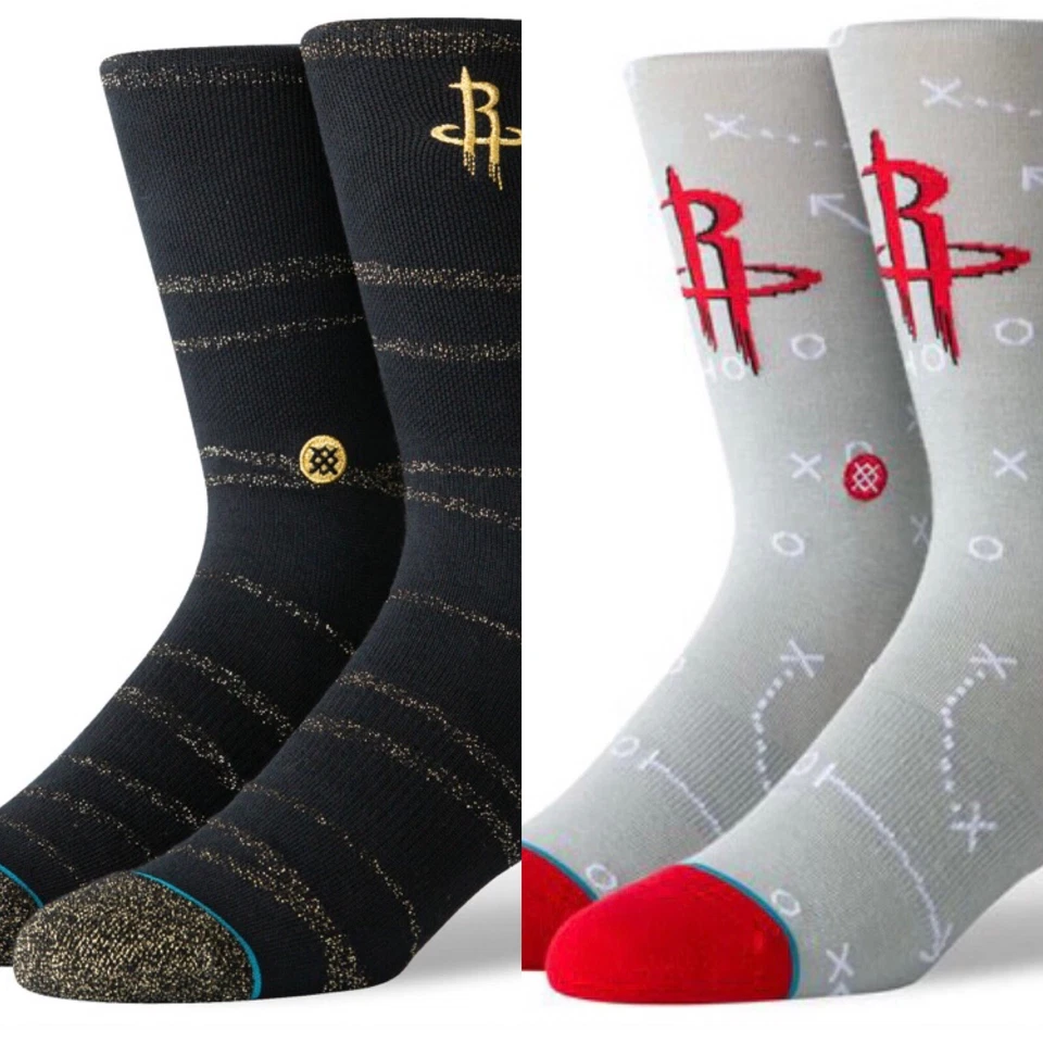 Houston Rockets Stance NBA Crew Socks 2 Pairs Large Men's 9-12 Basketball - Image 1 of 4